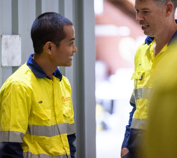 Operational Geotechs staff having a conversation