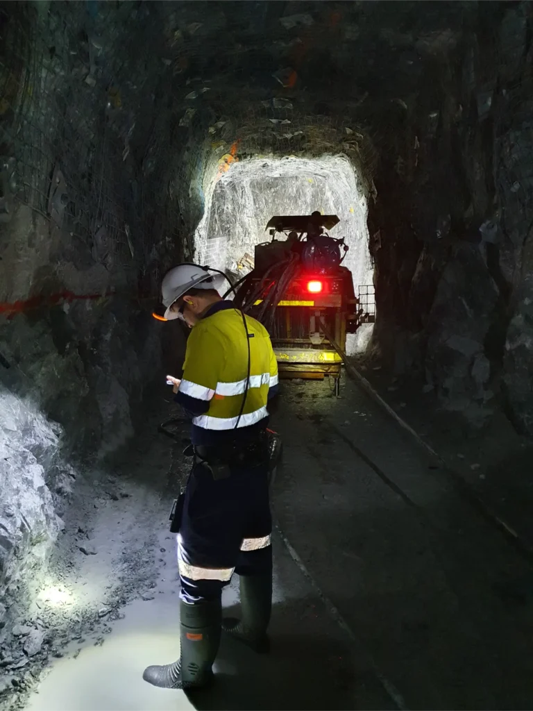 An engineer in a underground mine site